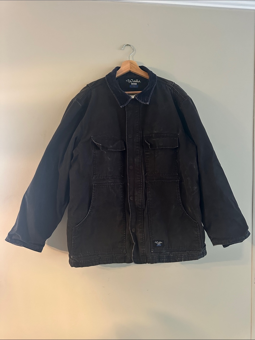 Walls Brown Canvas Field Jacket with Corduroy Collar